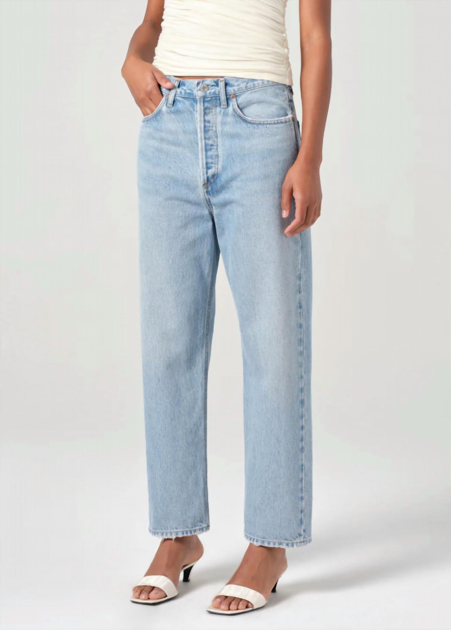 Agolde - 90's Crop Mid Rise Loose Straight Jeans