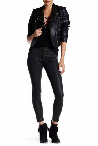 Joe'S Jeans - Coated Mid-Rise Skinny Ankle Jeans