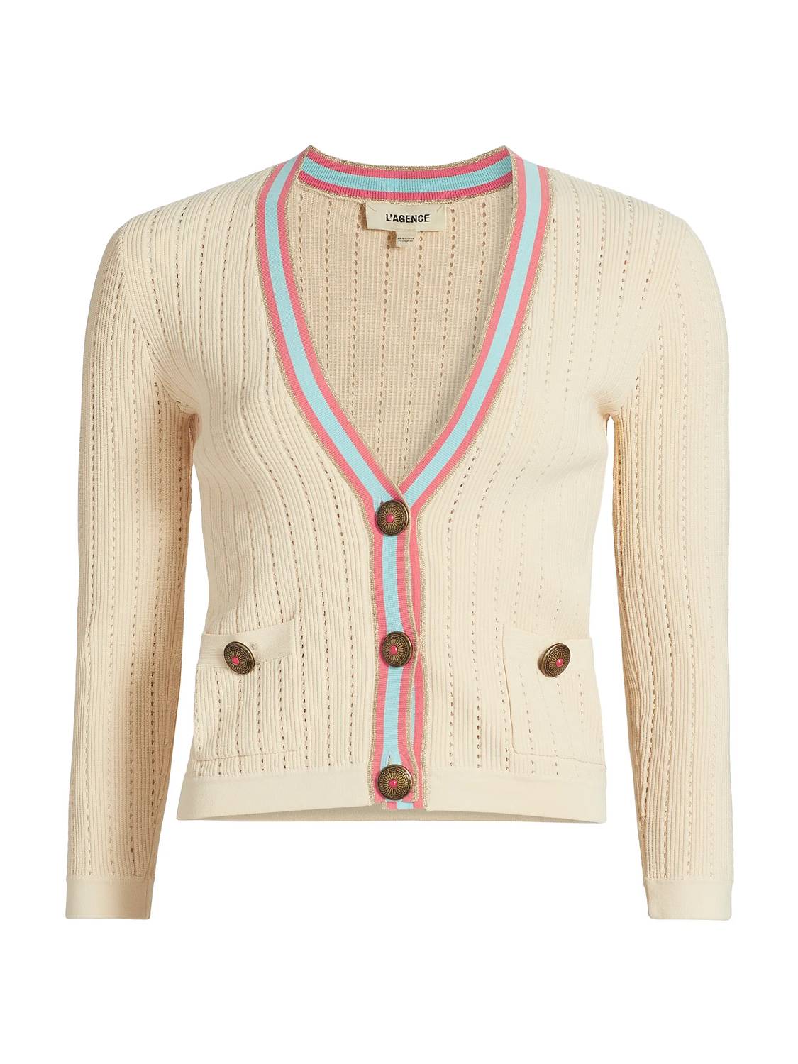 L'Agence - Irvin Pointelle Cropped Cardigan