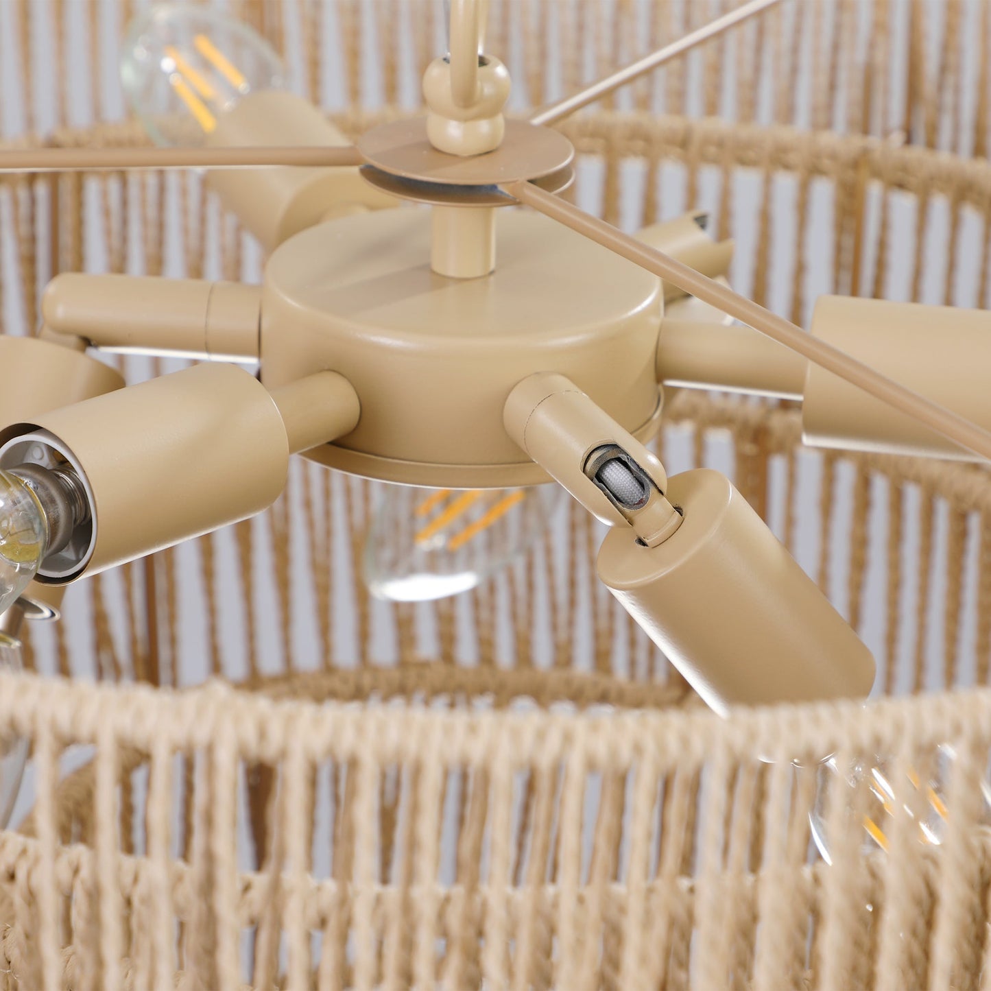 20' Modern 4-Layer Woven Hemp Rope Chandelier