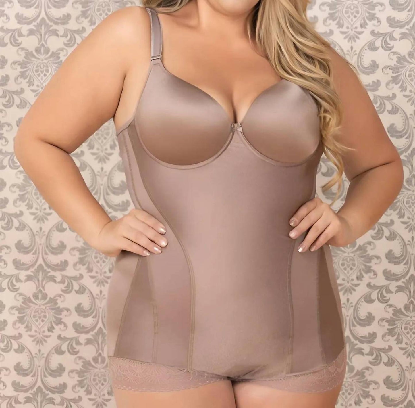 Siluets - Firm Compression Body Shaper With Contouring Bra And Hook & Eye Closure | Targeted Support