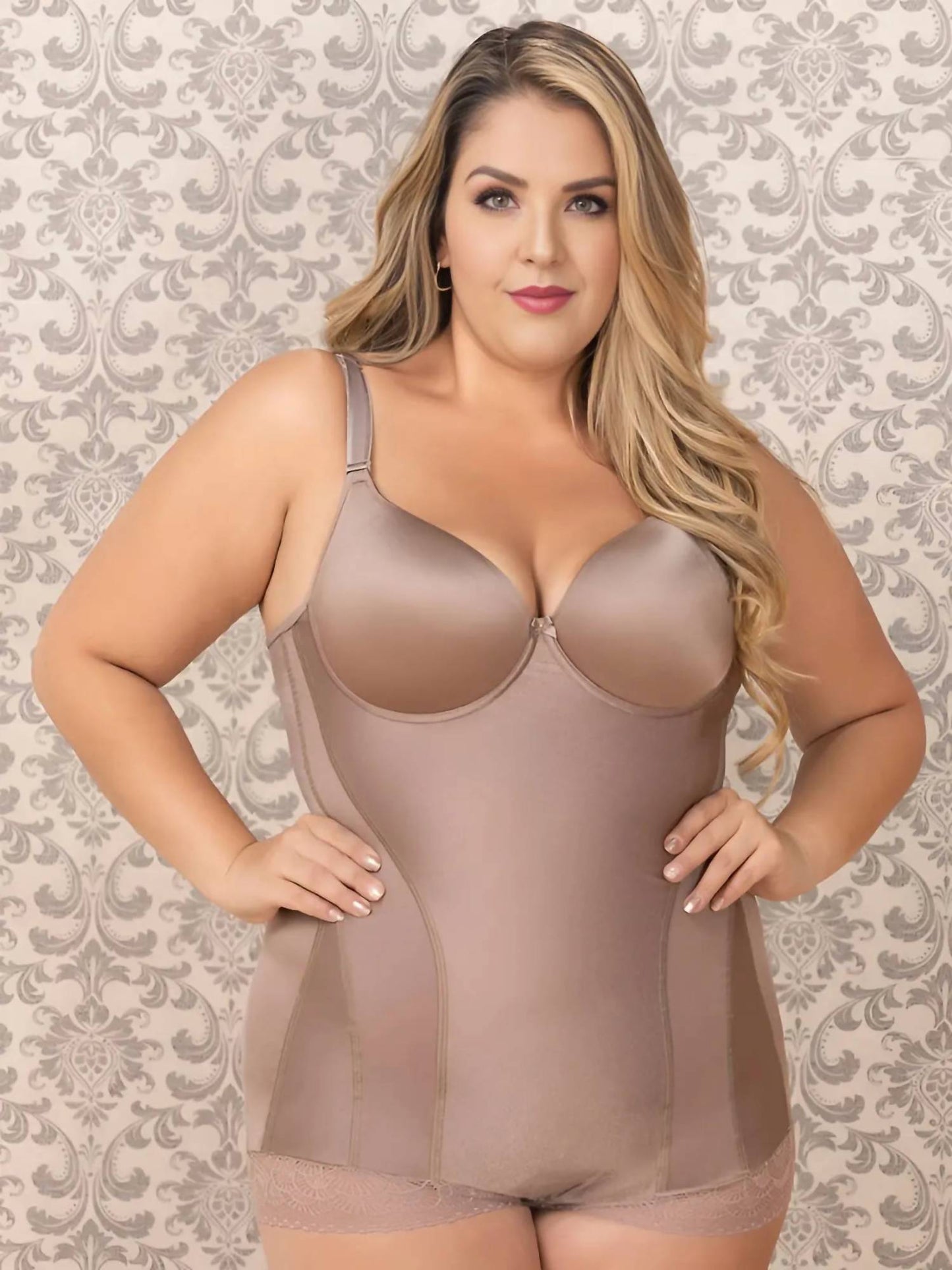 Siluets - Firm Compression Body Shaper With Contouring Bra And Hook & Eye Closure | Targeted Support