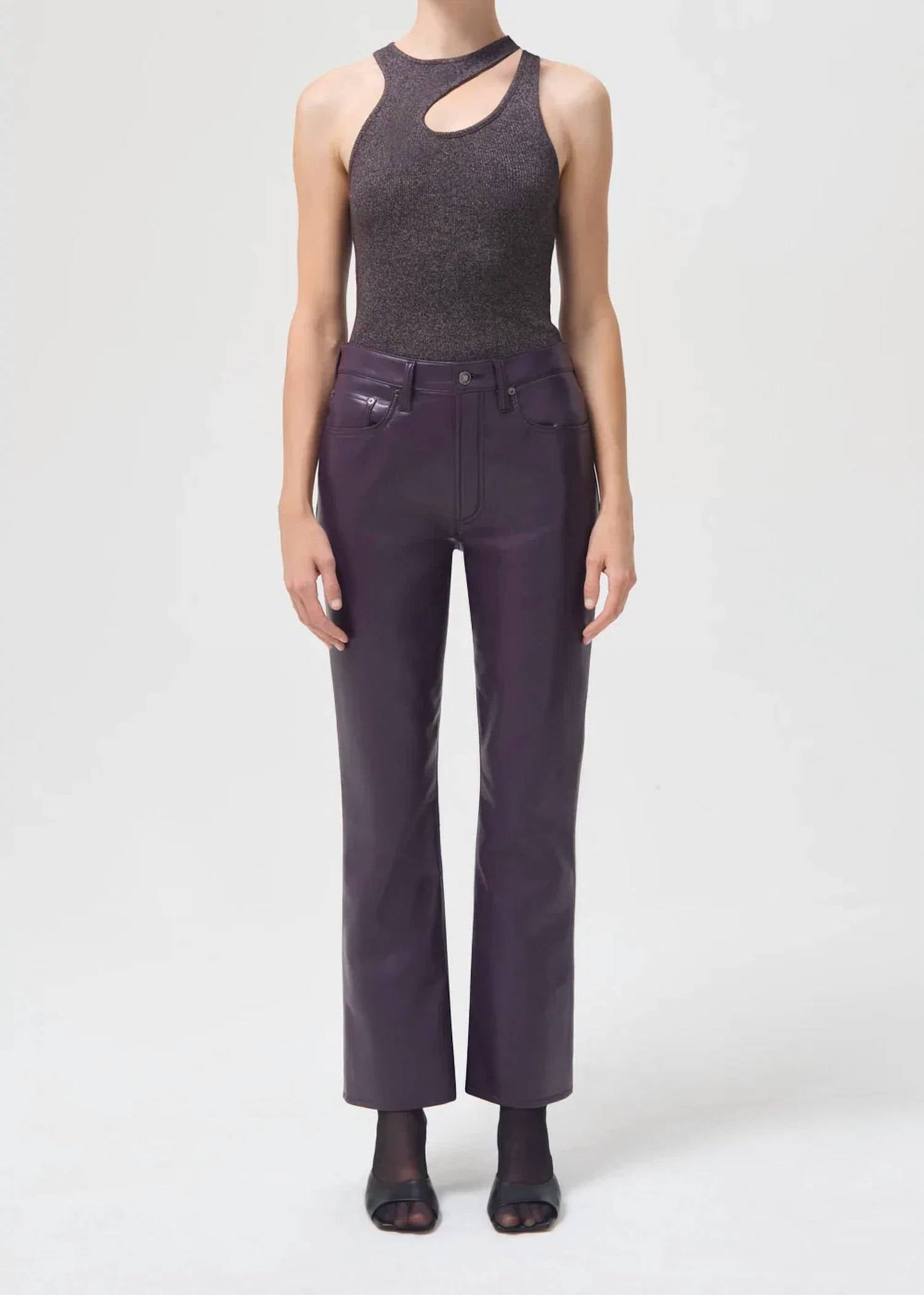 Agolde - Recycled Leather Relaxed Bootcut Leg Pants