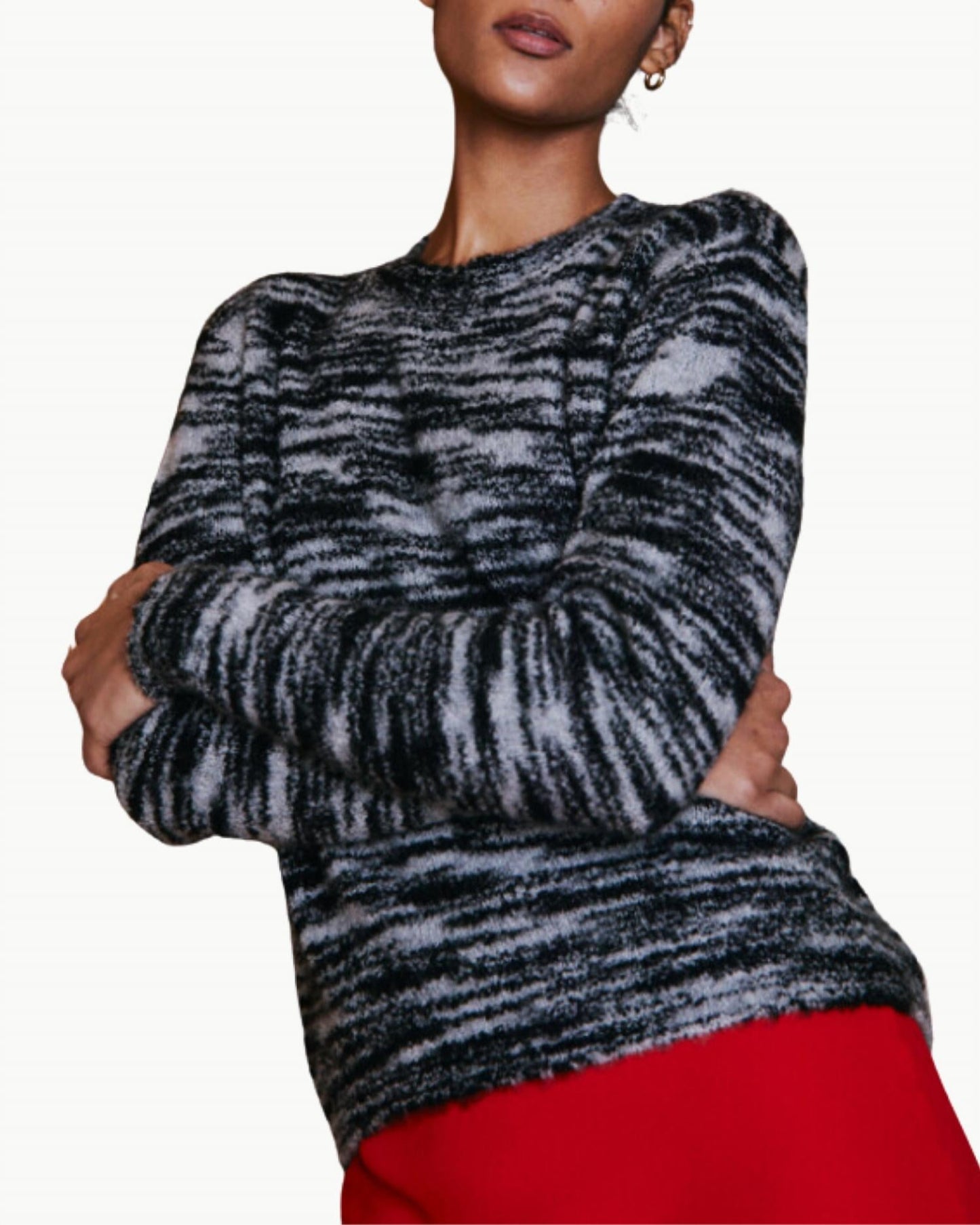 Autumn Cashmere - Tiger Stripe Chunky Crew Sweater