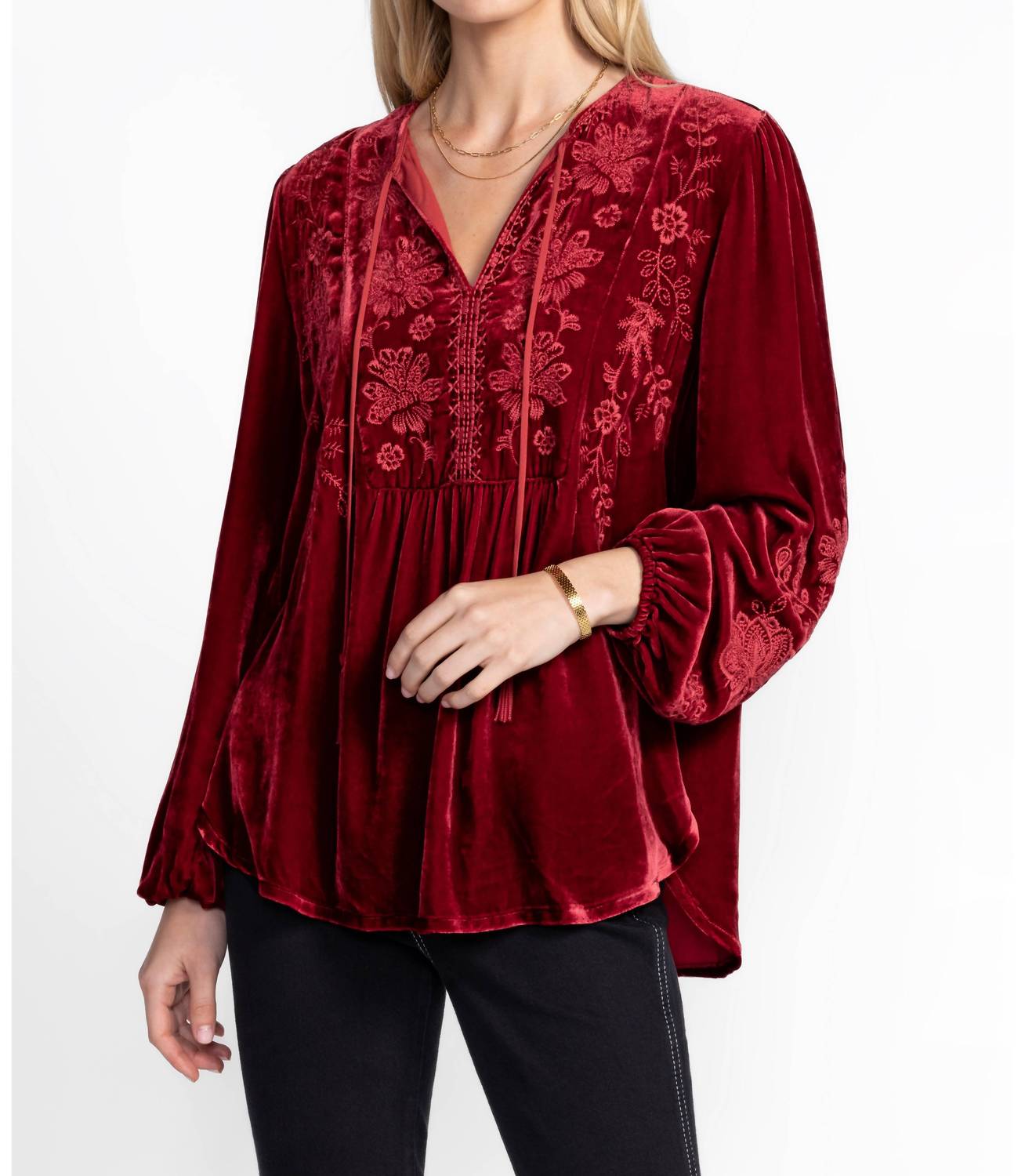 Johnny Was - Nyomi Curved Hem Prairie Blouse