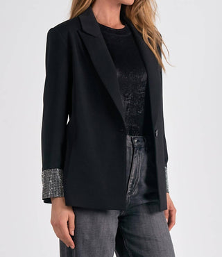 Elan - JACKET WITH RHINESTONE SLEEVE DETAIL