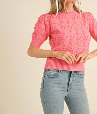 &Merci - Popcorn Knit Short Sleeve Sweater