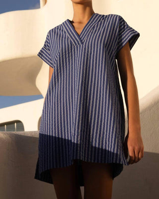 Oliphant - V-neck Roll Sleeve Mini Dress