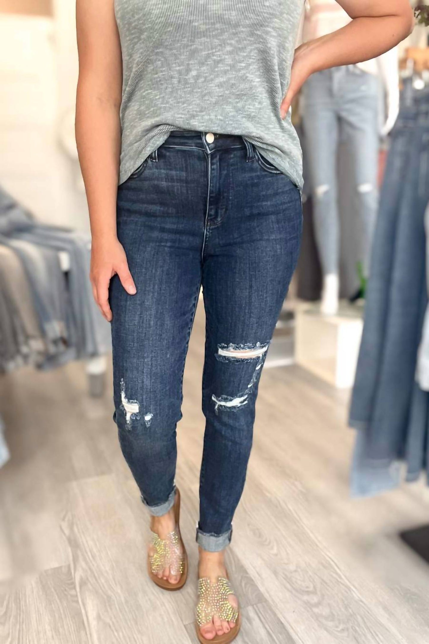 Judy Blue - High Waist Distressed Skinny