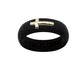 Casual Carats - Silicone Band Ring With 14kt Gold Sideways Cross