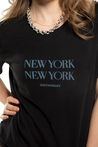 On This Day - "new york new york" Graphic Short Sleeve Knit Tee