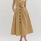Entro - Belted Pleated Skirt & Pockets Dress