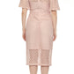Joseph Ribkoff - Guipure Lace Flutter Sleeve Midi Sheath Dress