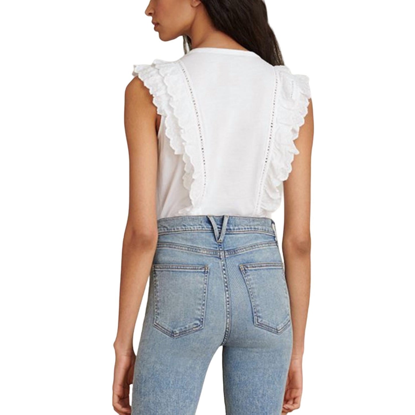 Veronica Beard - AUDRE PIMA COTTON RUFFLE TOP