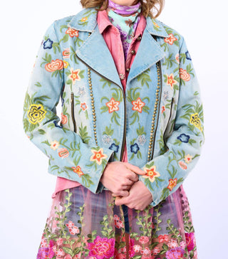 Aratta - Lucinda Embroidered Motorcycle Jacket
