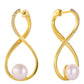 Akalia - Women's Waterproof Infinity Earrings With Pearl Hoop Earrings