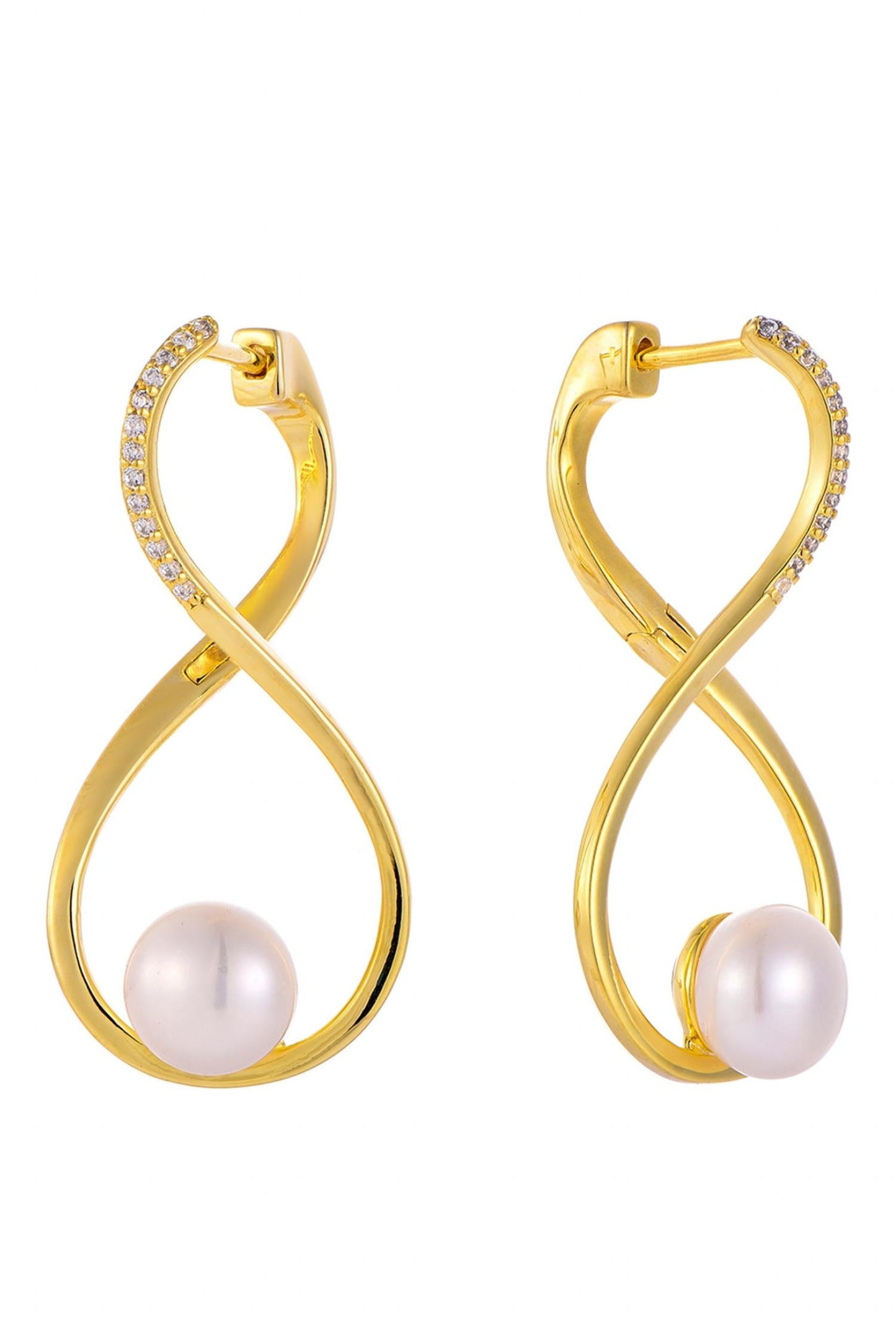 Akalia - Women's Waterproof Infinity Earrings With Pearl Hoop Earrings