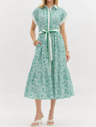 Entro - Delicate Blooms Floral Midi Dress