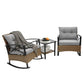 3pcs Rocking Rattan Set - Grey