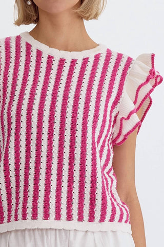 Entro - Striped Knit Top