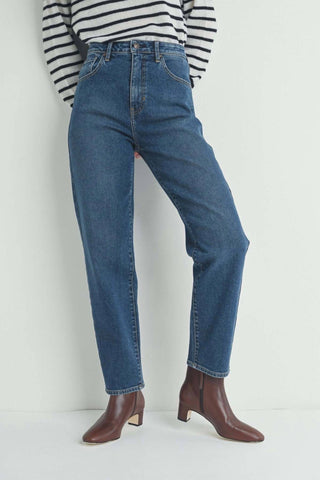 Just Black Denim - High Rise Tapered Barrel Jean