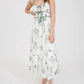 Blu Pepper - Green Doodle Max Dress With Adjustable Straps
