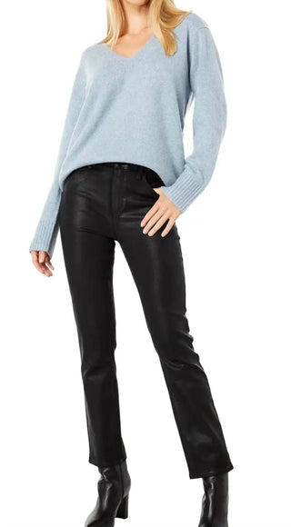 Paige - Cindy High Rise Straight Leg Luxe Coated Denim Jean