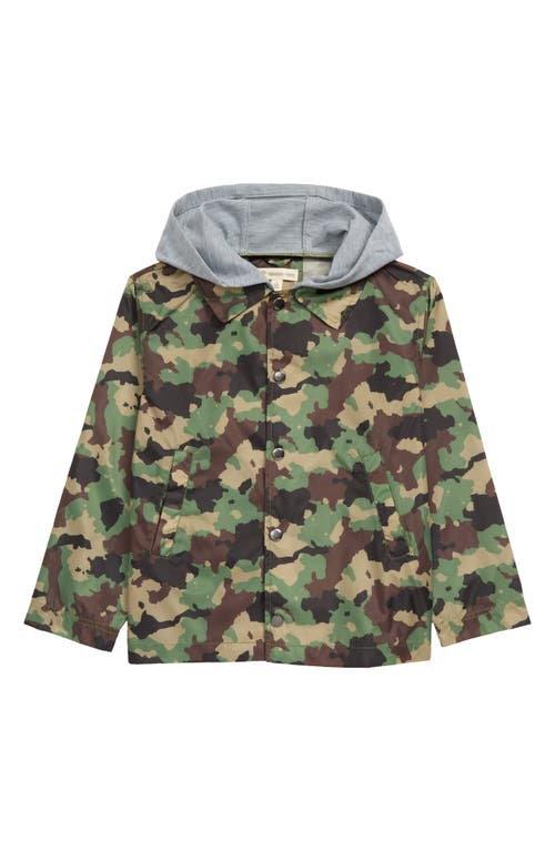 Tucker + Tate Kids' Camo Hooded Jacket in Olive Branch Camo, Size 3