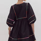 Entro - Solid Split V-neck Mini Dress