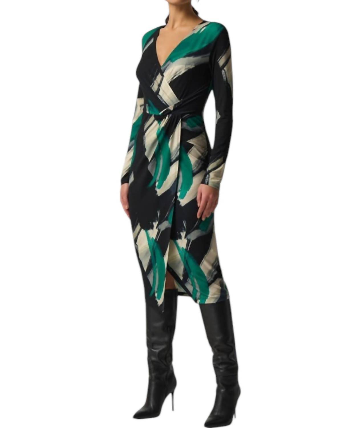Joseph Ribkoff - Abstract Print Wrap Dress