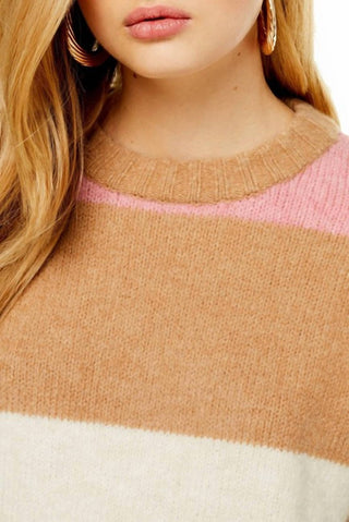 Topshop - Ultra Soft Knit CrewNeck Sweater Striped Pullover