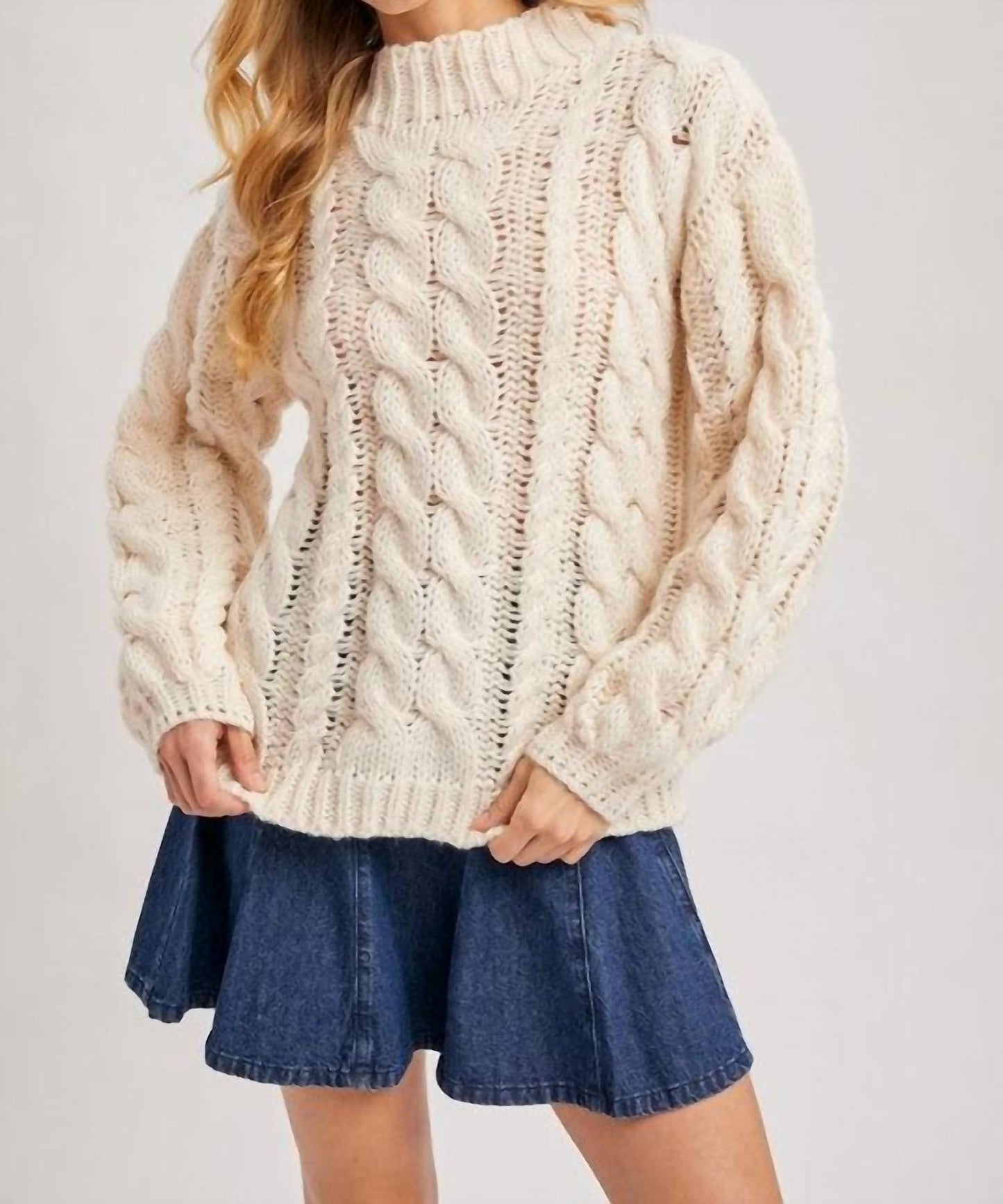Bluivy - Elsie Chunky Knit Mock Neck Sweater