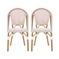 Outdoor Rattan and Aluminum French Bistro Chairs Set
