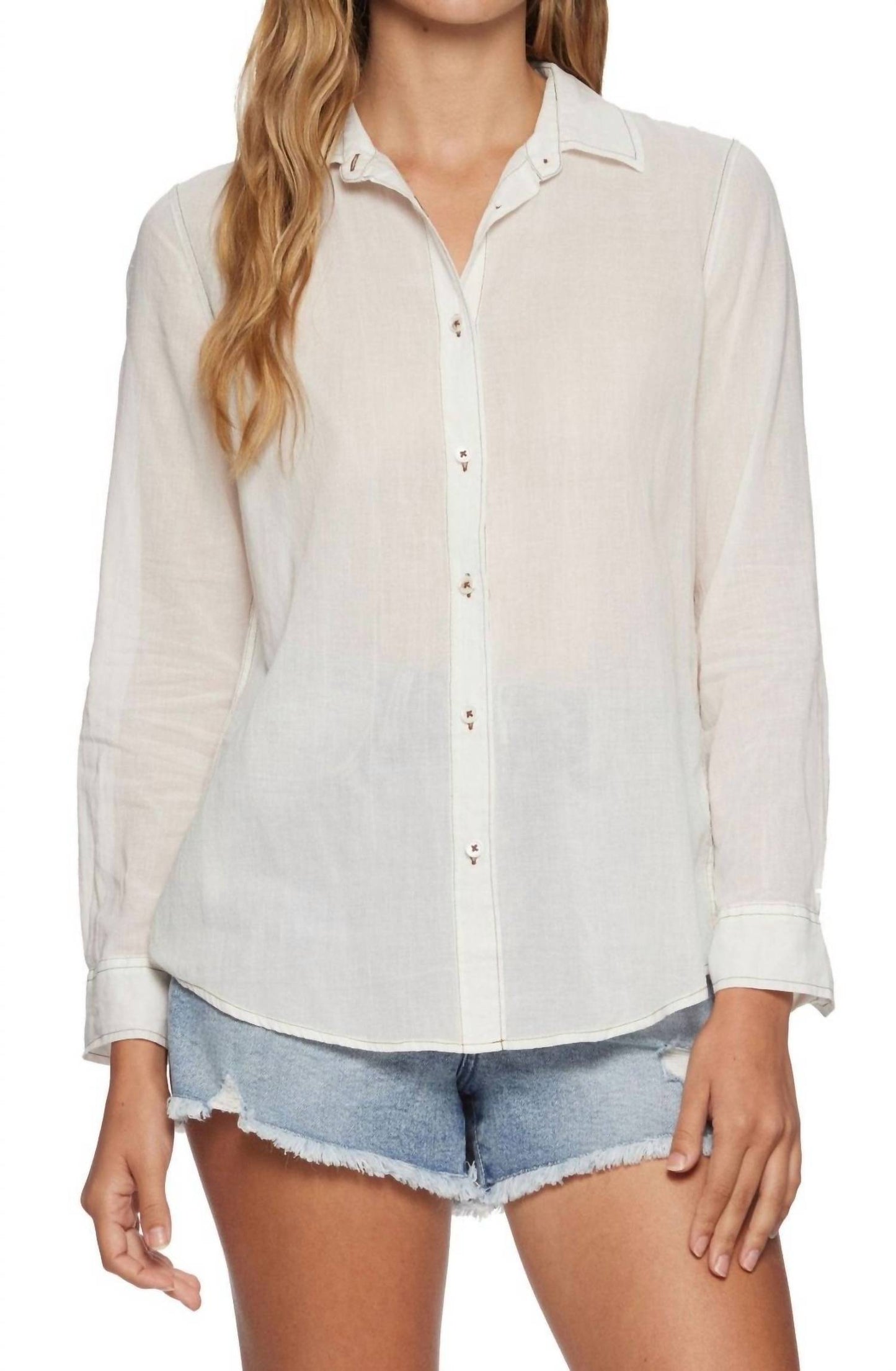 Flags & Anthem - Marne Long Sleeve Split Back Shirt