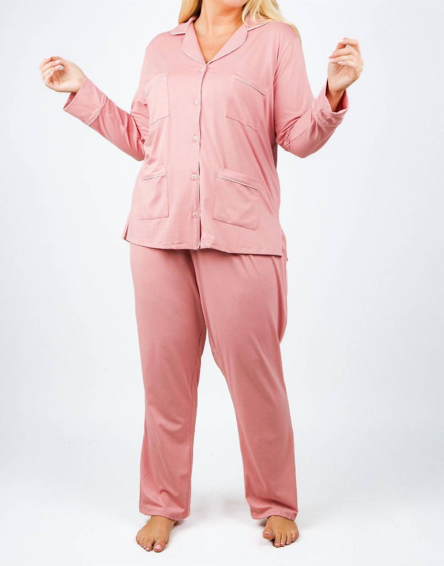 Isayes - Four Pocket Cotton Pajamas - Plus