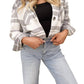 26 International - Plaid Cropped Shacket With Removable Hood