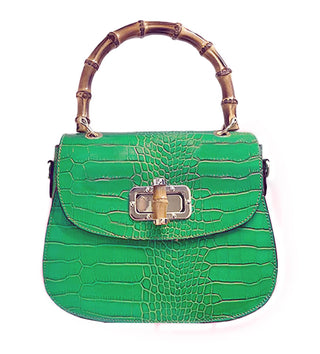 Charlie Leather - Women's Katie Italian Leather & Bamboo Bag