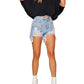 Buddylove - Elvis Crystal Fringe Denim Shorts