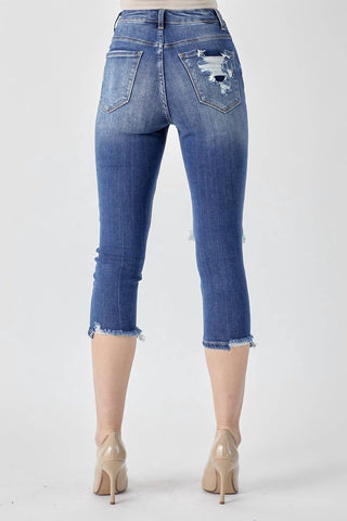 Risen - High-Rise Distressed Capri