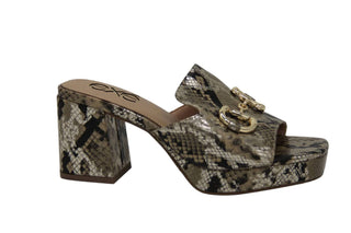 Exe - Women's Metallic Snake Lug Heels