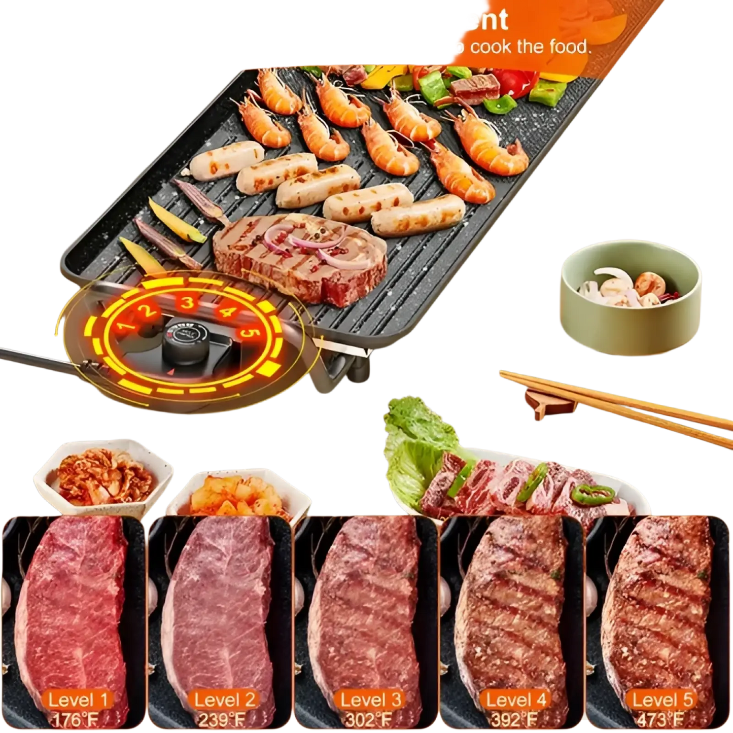 Electric Barbecue Grill Non Stick Indoor Outdoor Griddle