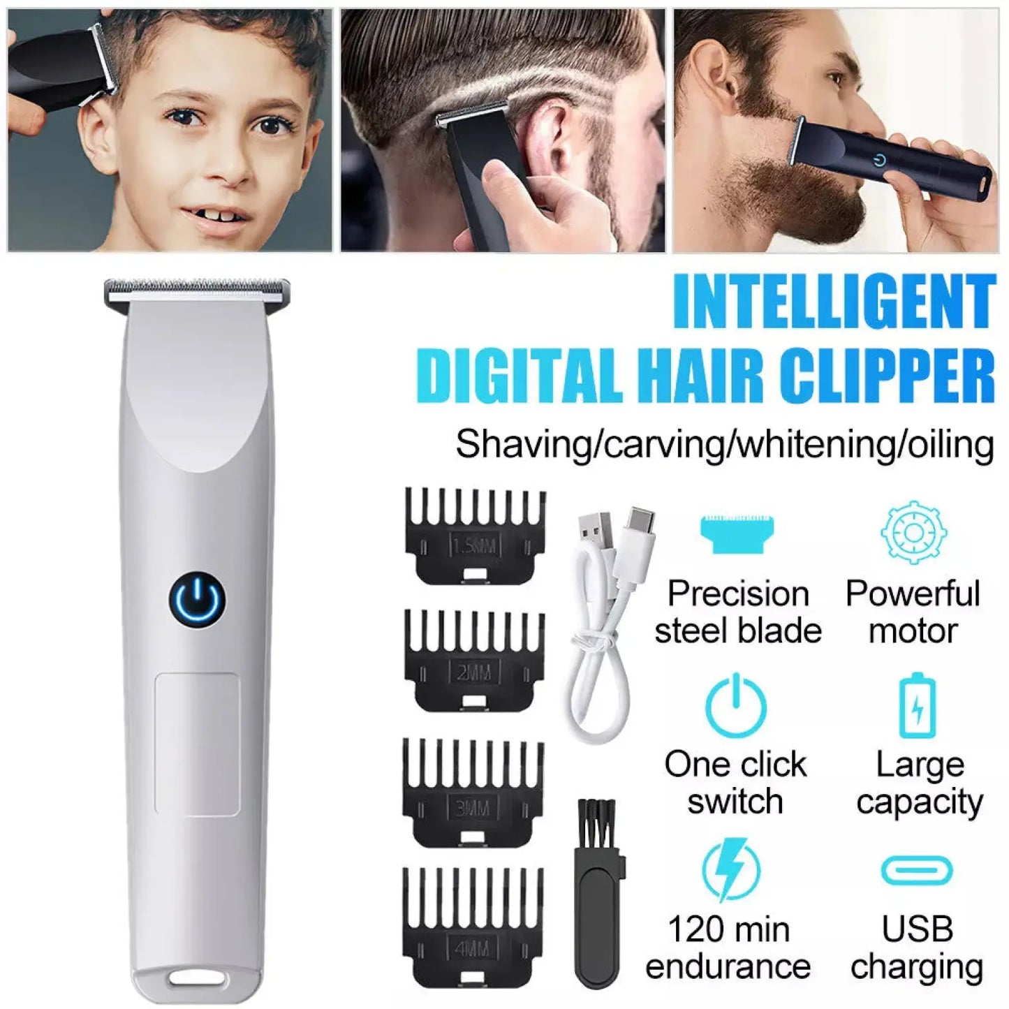 Electric Beard Shaver Rechargeable Usb Hair Trimmer