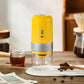 Compact Automatic Electric Coffee Grinder with Metallic Band