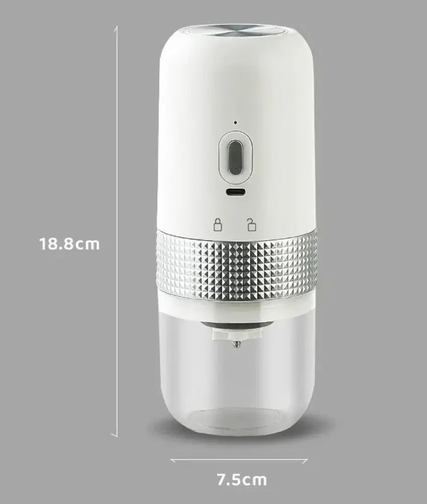 Compact Automatic Electric Coffee Grinder with Metallic Band