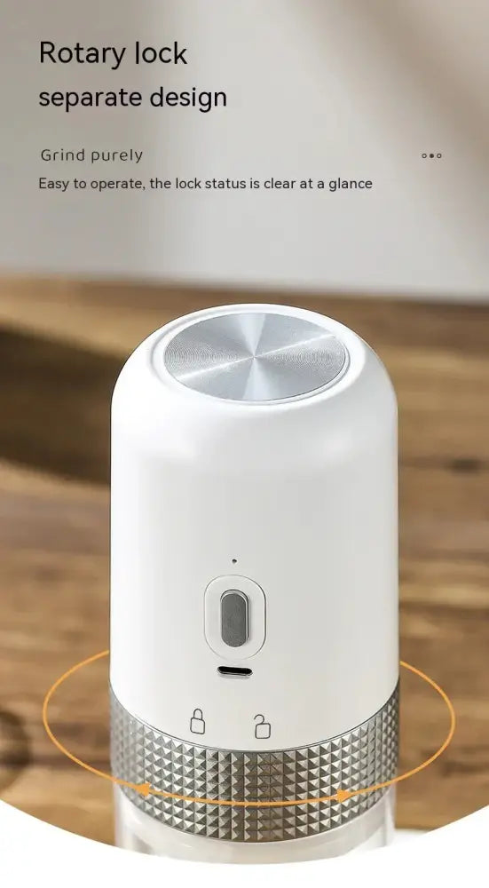 Compact Automatic Electric Coffee Grinder with Metallic Band