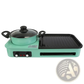 Electric Grill and Hot Pot Combo Teal 1600w Multi-cooker