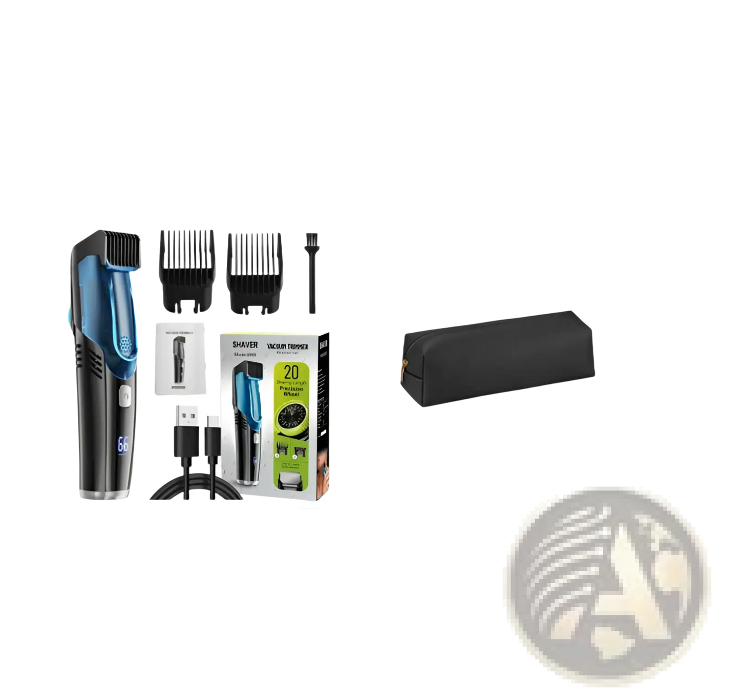 Electric Hair Trimmer with Vacuum and Digital Display
