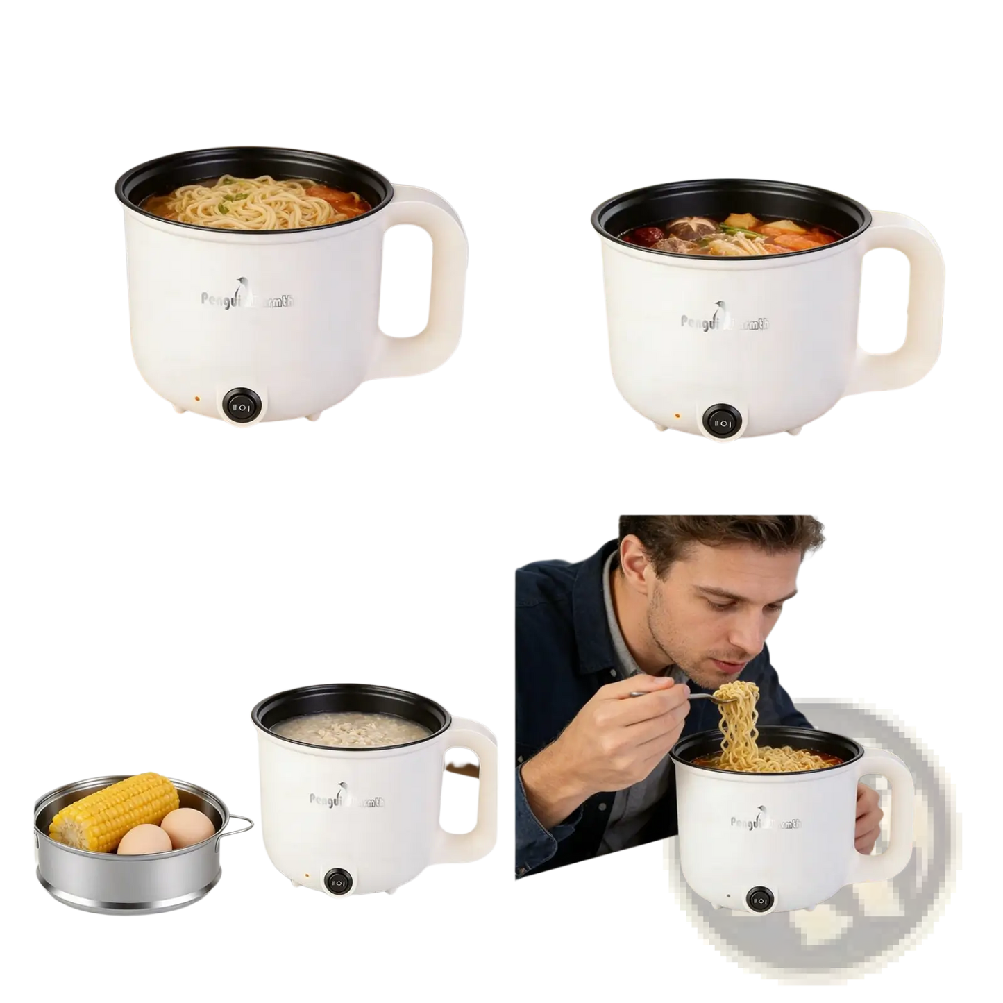 Electric Hot Pot with Steamer 1.8l Mini Rice Cooker