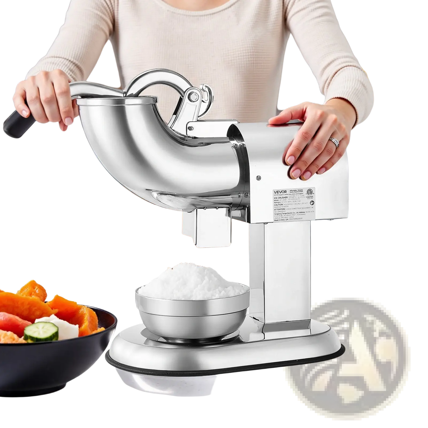Electric Ice Crusher 440lbs Snow Cone Maker 350w