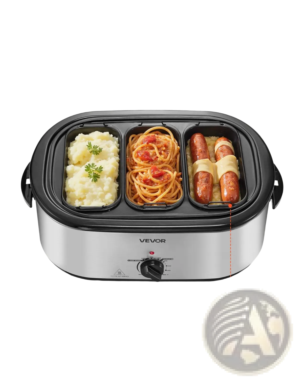Electric Roaster Oven 24qt with 3 Bin Buffet Server
